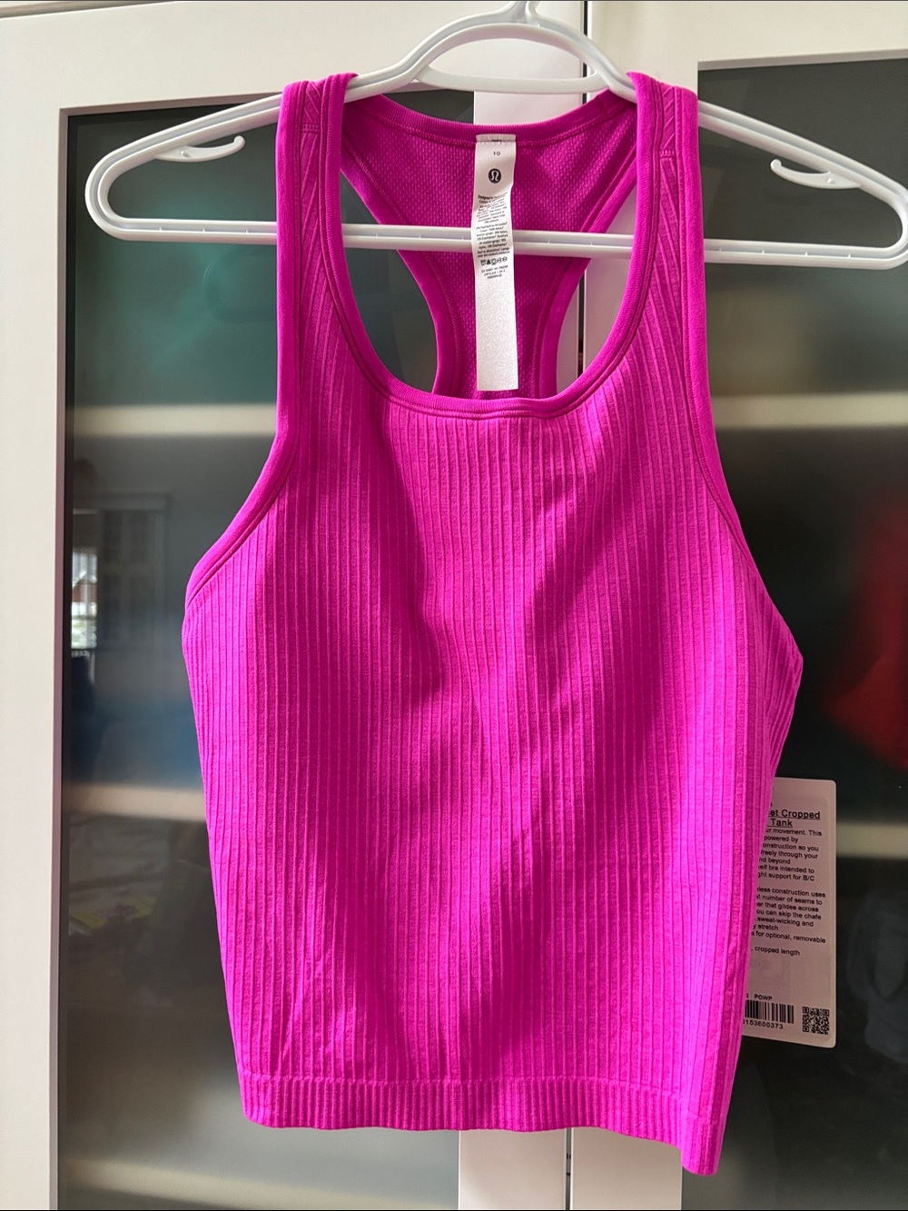 Lululemon Ebb To Street Tank Cropped Pow Pink SZ 10 NWT💗💗💗